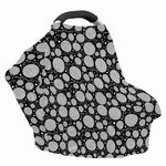 Black And White Yarn Pattern Print Baby Seat Cover