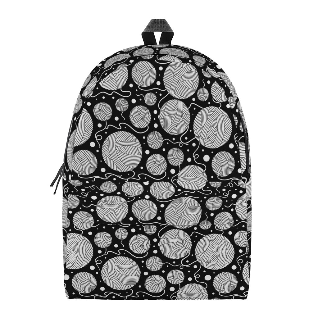 Black And White Yarn Pattern Print Backpack