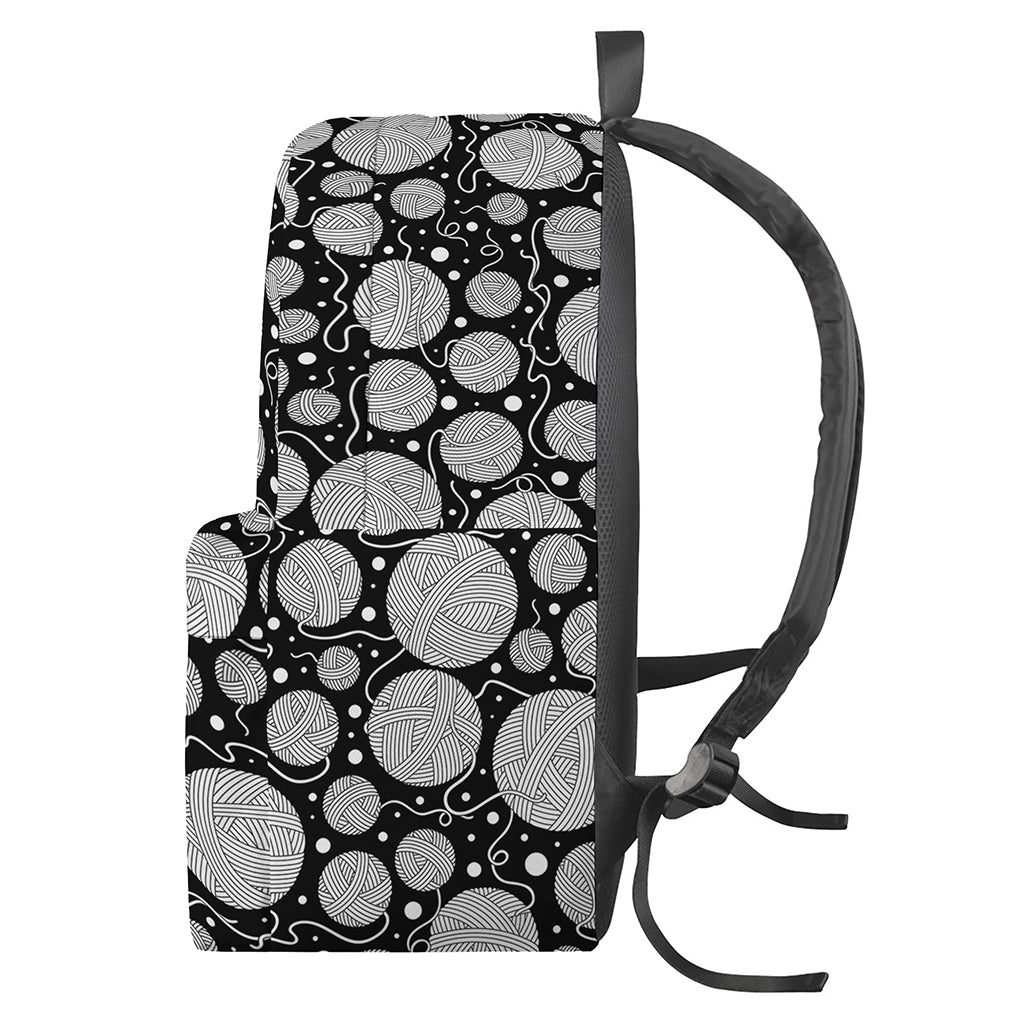 Black And White Yarn Pattern Print Backpack