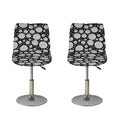 Black And White Yarn Pattern Print Bar Stool Covers