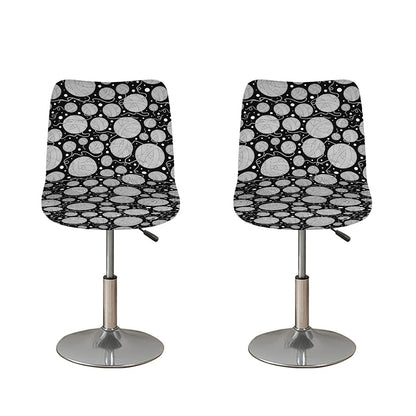 Black And White Yarn Pattern Print Bar Stool Covers