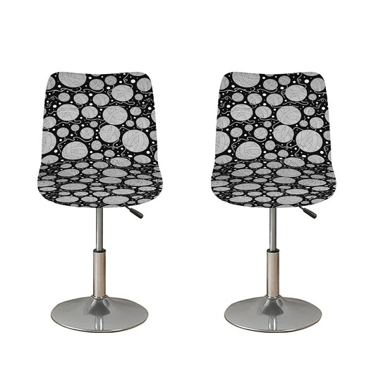 Black And White Yarn Pattern Print Bar Stool Covers