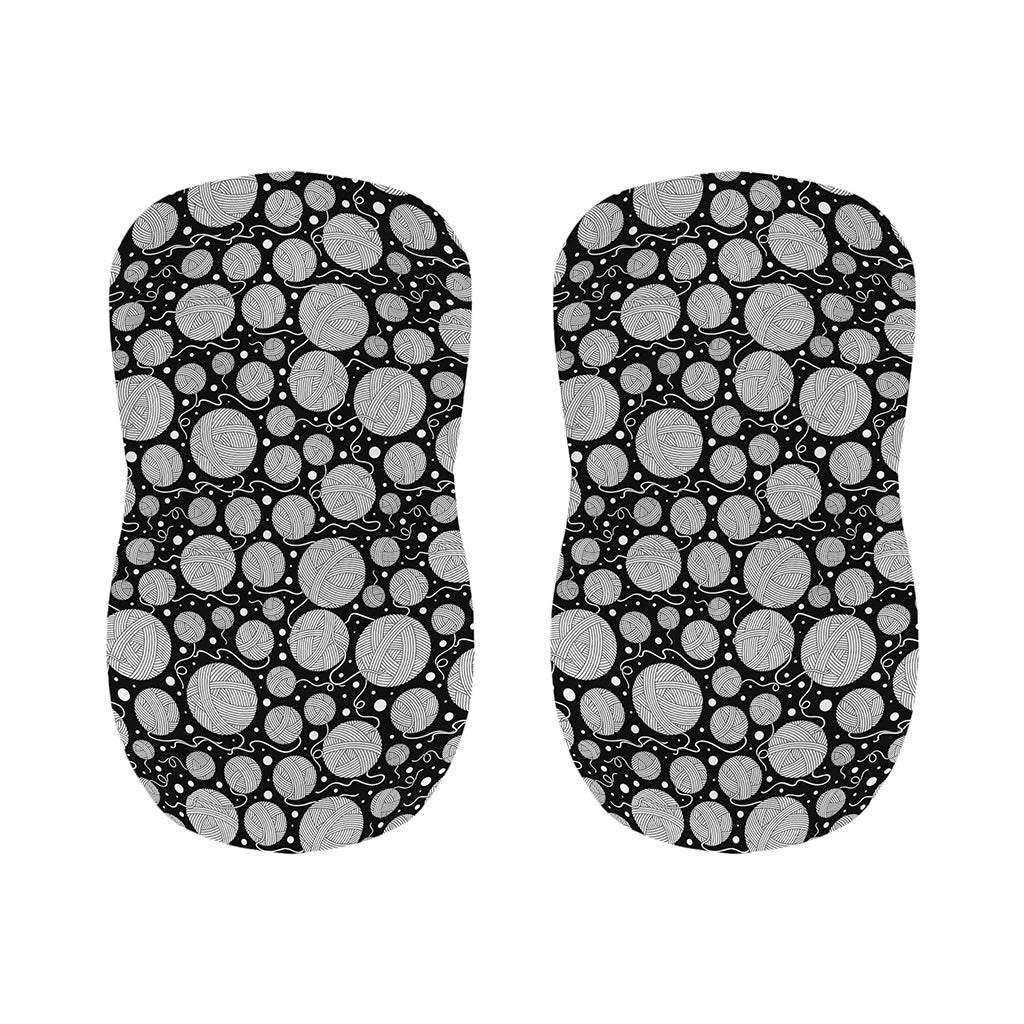 Black And White Yarn Pattern Print Bar Stool Covers