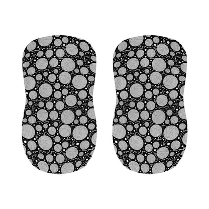 Black And White Yarn Pattern Print Bar Stool Covers