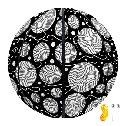Black And White Yarn Pattern Print Basketball