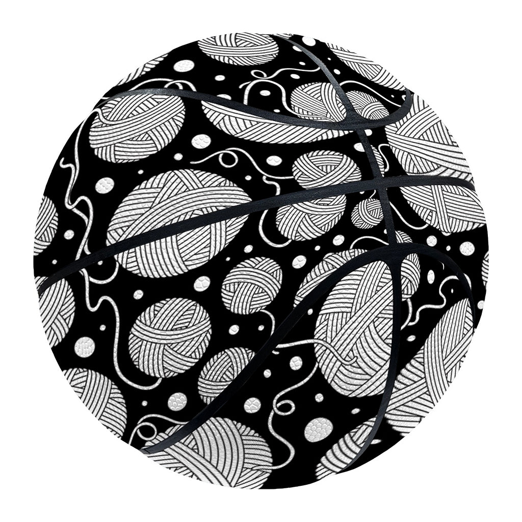 Black And White Yarn Pattern Print Basketball