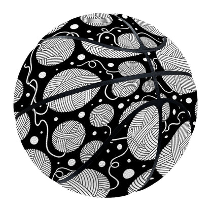 Black And White Yarn Pattern Print Basketball