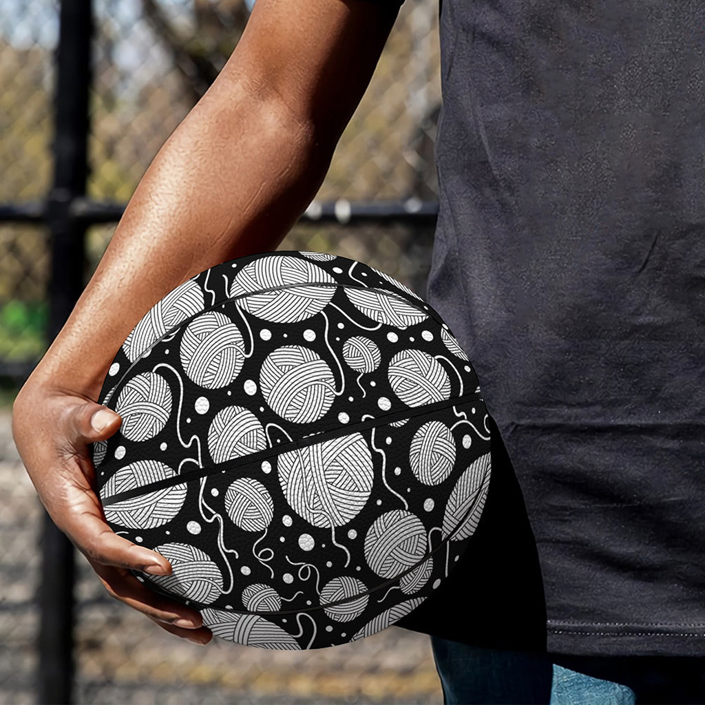 Black And White Yarn Pattern Print Basketball