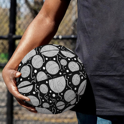 Black And White Yarn Pattern Print Basketball