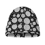 Black And White Yarn Pattern Print Beanie