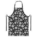 Black And White Yarn Pattern Print Bib Apron With Pocket