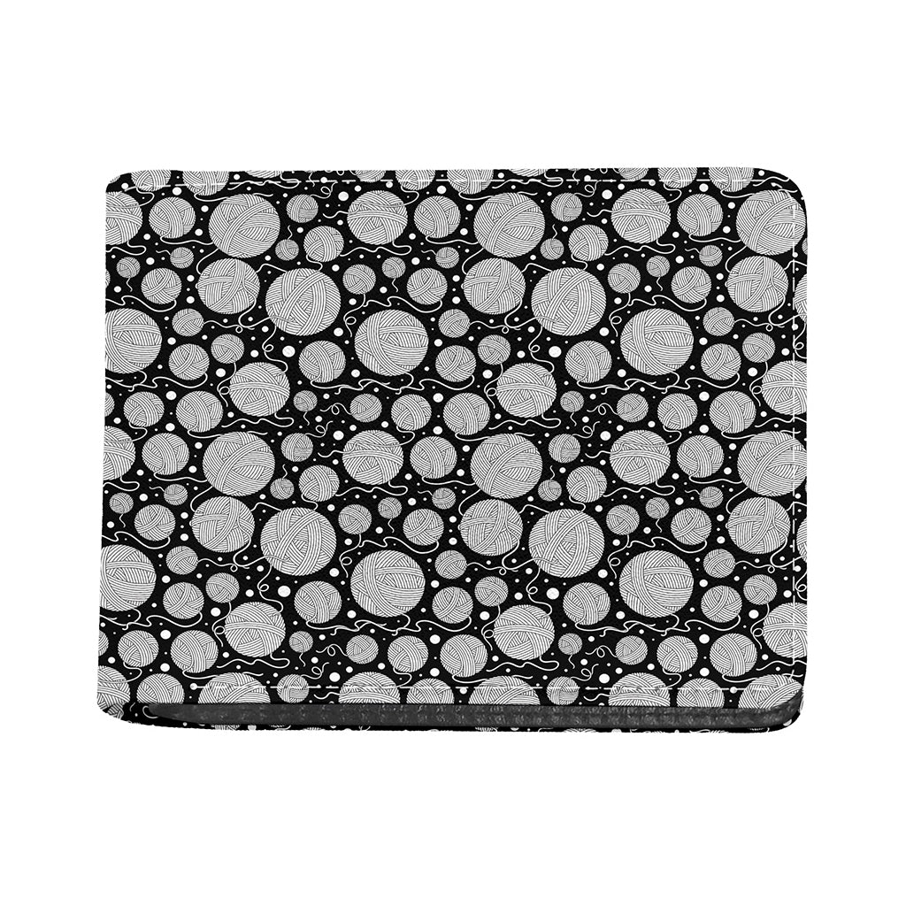 Black And White Yarn Pattern Print Bifold Wallet