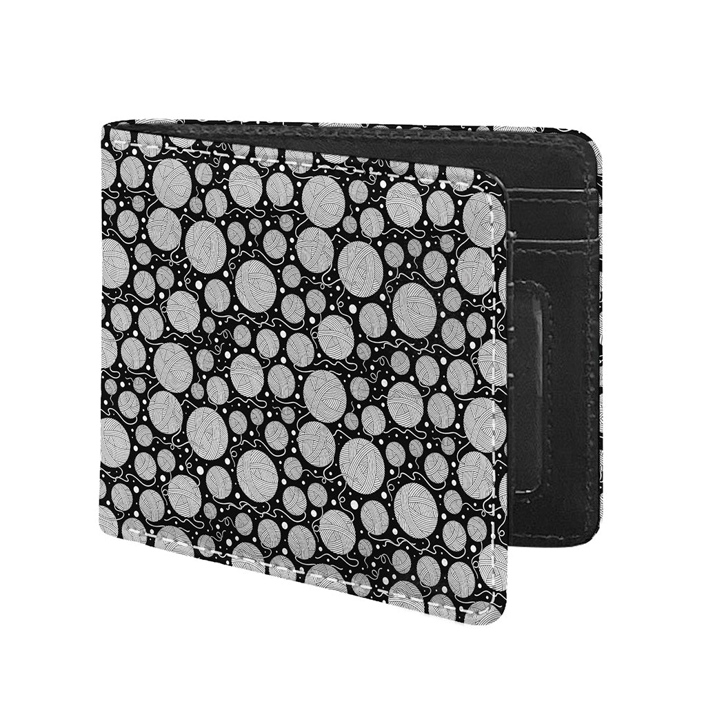 Black And White Yarn Pattern Print Bifold Wallet