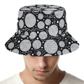 Black And White Yarn Pattern Print Bucket Hat