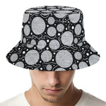 Black And White Yarn Pattern Print Bucket Hat