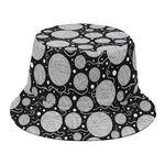Black And White Yarn Pattern Print Bucket Hat