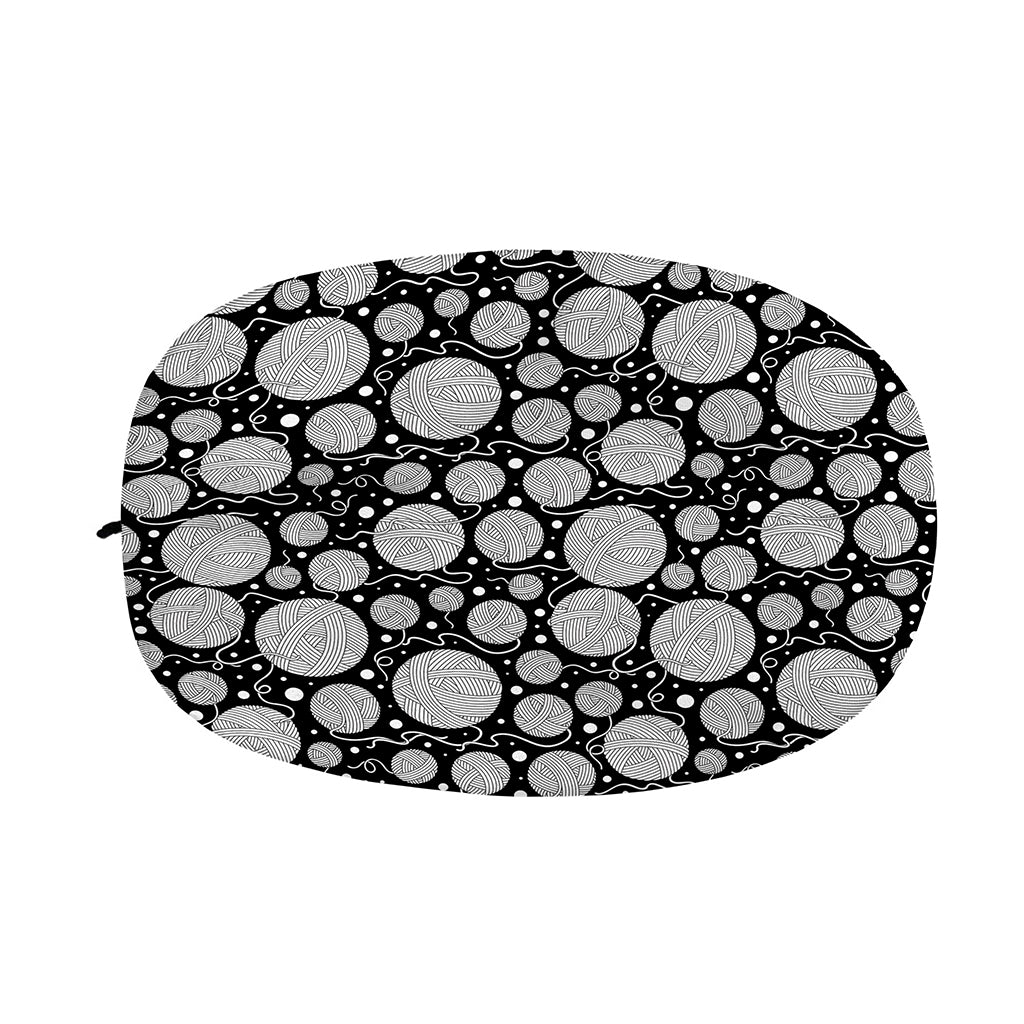 Black And White Yarn Pattern Print Car Side Mirror Covers