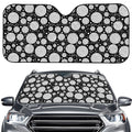 Black And White Yarn Pattern Print Car Windshield Sun Shade