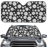 Black And White Yarn Pattern Print Car Windshield Sun Shade