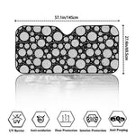 Black And White Yarn Pattern Print Car Windshield Sun Shade