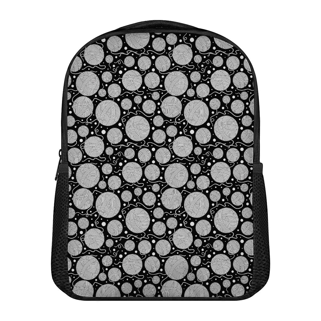 Black And White Yarn Pattern Print Casual Backpack