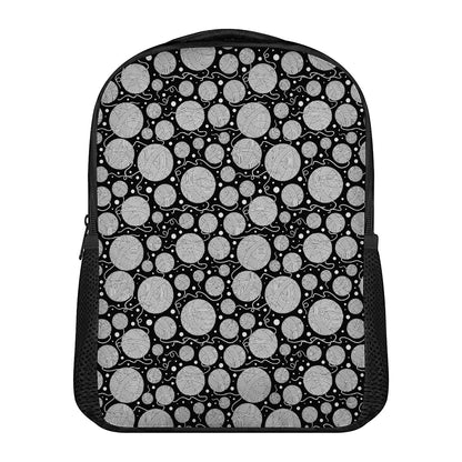 Black And White Yarn Pattern Print Casual Backpack