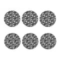 Black And White Yarn Pattern Print Coaster Set