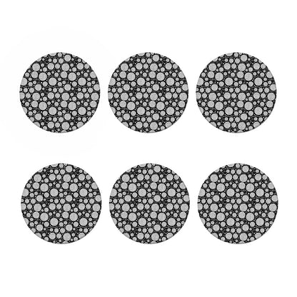 Black And White Yarn Pattern Print Coaster Set