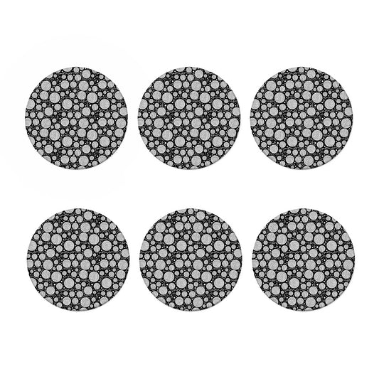 Black And White Yarn Pattern Print Coaster Set