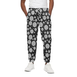 Black And White Yarn Pattern Print Cotton Pants