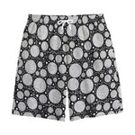 Black And White Yarn Pattern Print Cotton Shorts