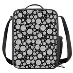 Black And White Yarn Pattern Print Crossbody Lunch Bag