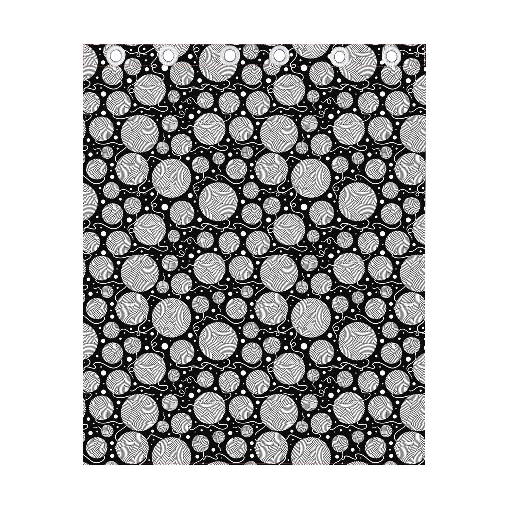 Black And White Yarn Pattern Print Curtain