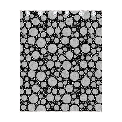 Black And White Yarn Pattern Print Curtain