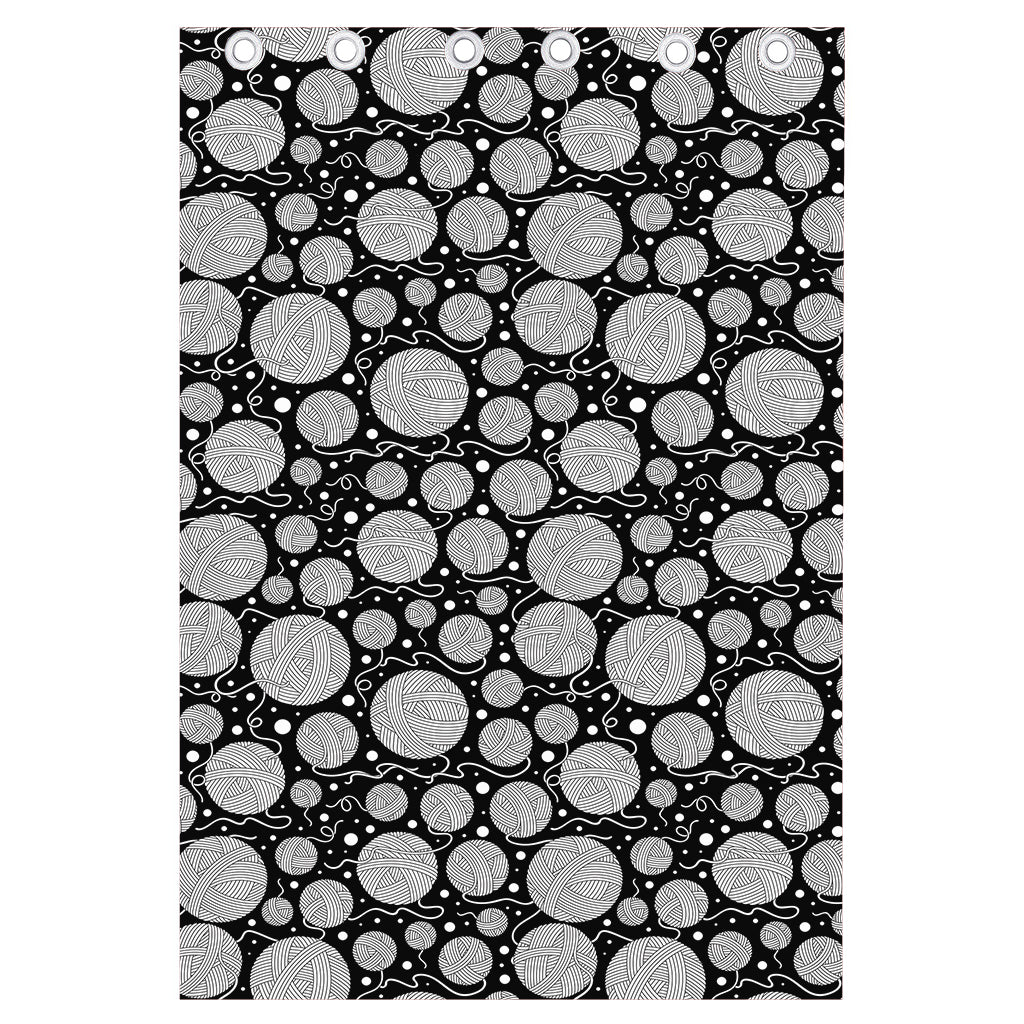 Black And White Yarn Pattern Print Curtain