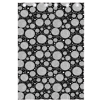 Black And White Yarn Pattern Print Curtain