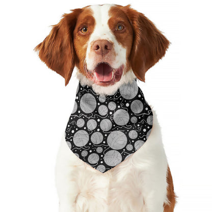 Black And White Yarn Pattern Print Dog Bandana