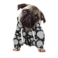 Black And White Yarn Pattern Print Dog Zip Up Hoodie
