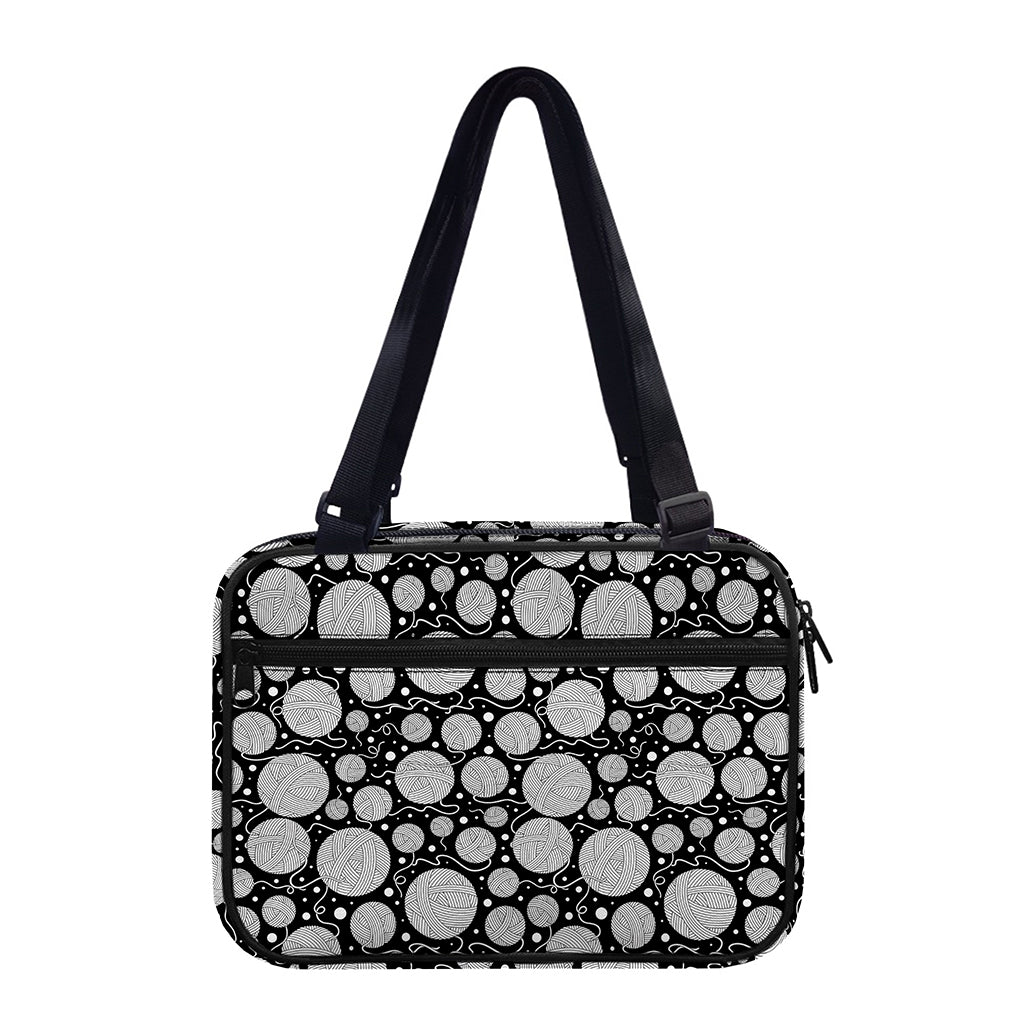 Black And White Yarn Pattern Print Double Strap Bible Bag