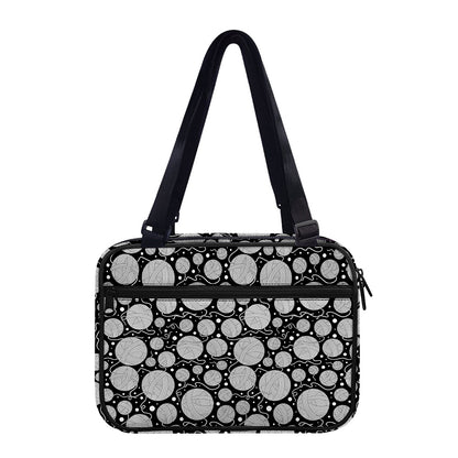 Black And White Yarn Pattern Print Double Strap Bible Bag