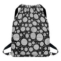 Black And White Yarn Pattern Print Drawstring Backpack