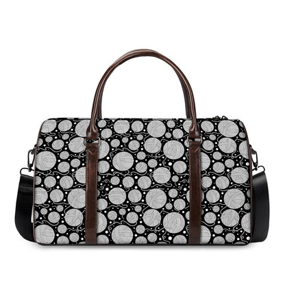 Black And White Yarn Pattern Print Duffle Bag