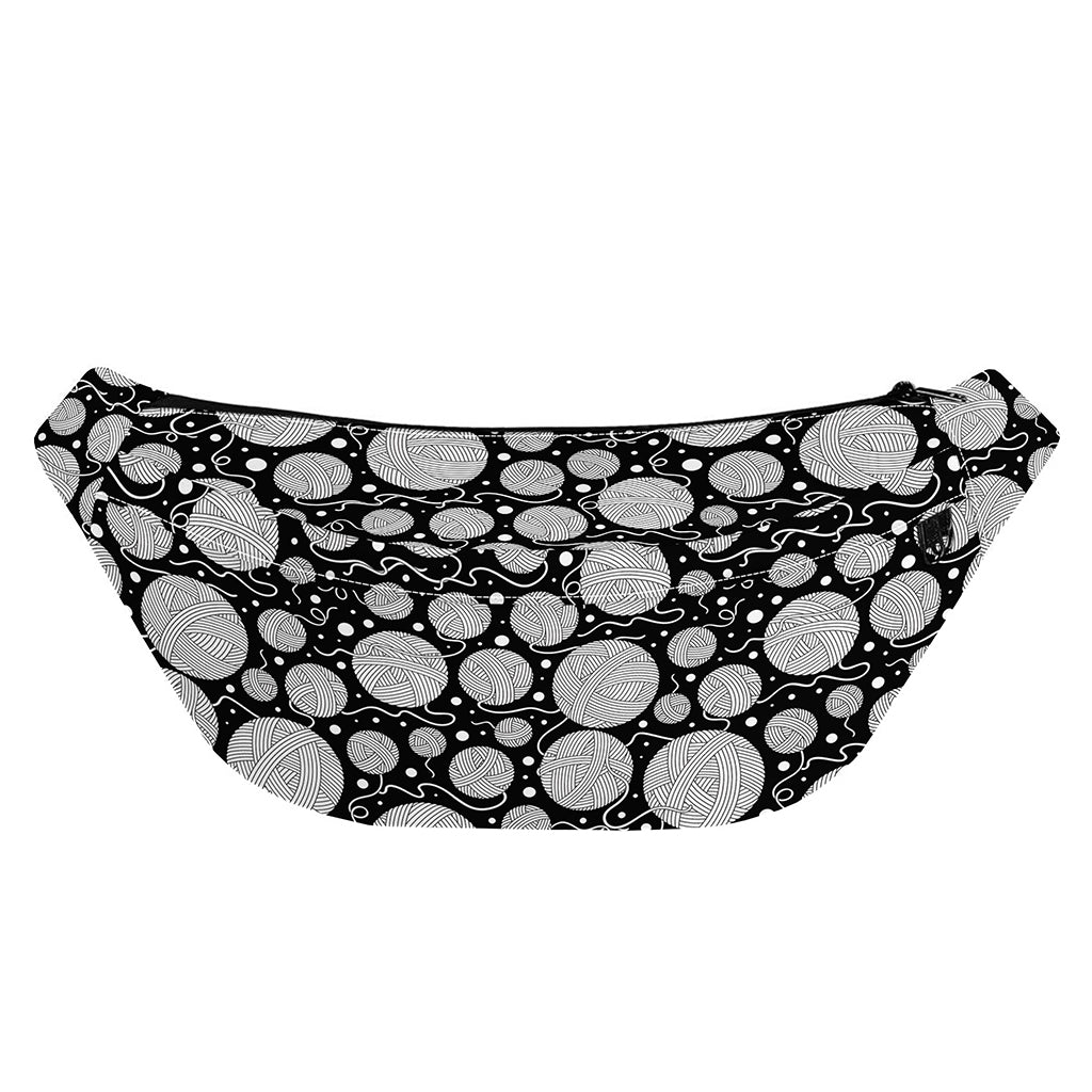 Black And White Yarn Pattern Print Fanny Pack