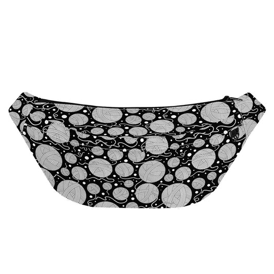Black And White Yarn Pattern Print Fanny Pack