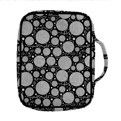 Black And White Yarn Pattern Print Front Pocket Bible Bag