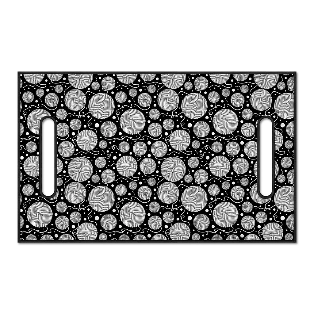 Black And White Yarn Pattern Print Golf Cart Seat Cover