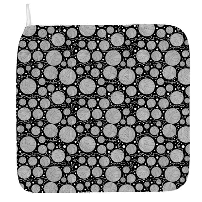 Black And White Yarn Pattern Print Hand Towel