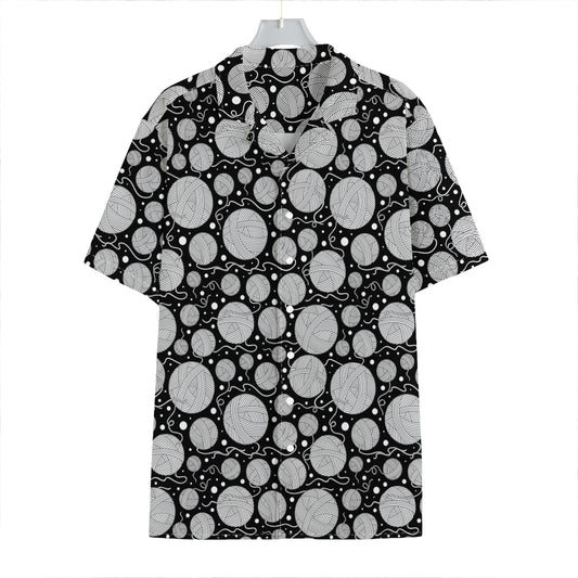 Black And White Yarn Pattern Print Hawaiian Shirt