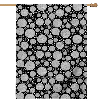 Black And White Yarn Pattern Print House Flag