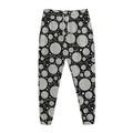 Black And White Yarn Pattern Print Jogger Pants